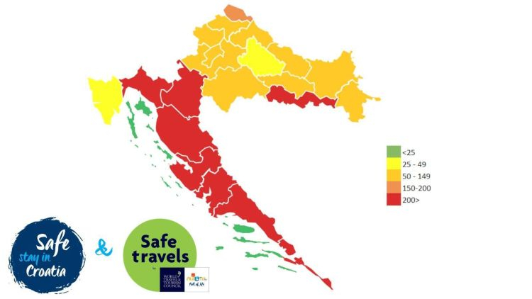 fiktivna karta otoka kao zelenih zona u Hrvatskoj