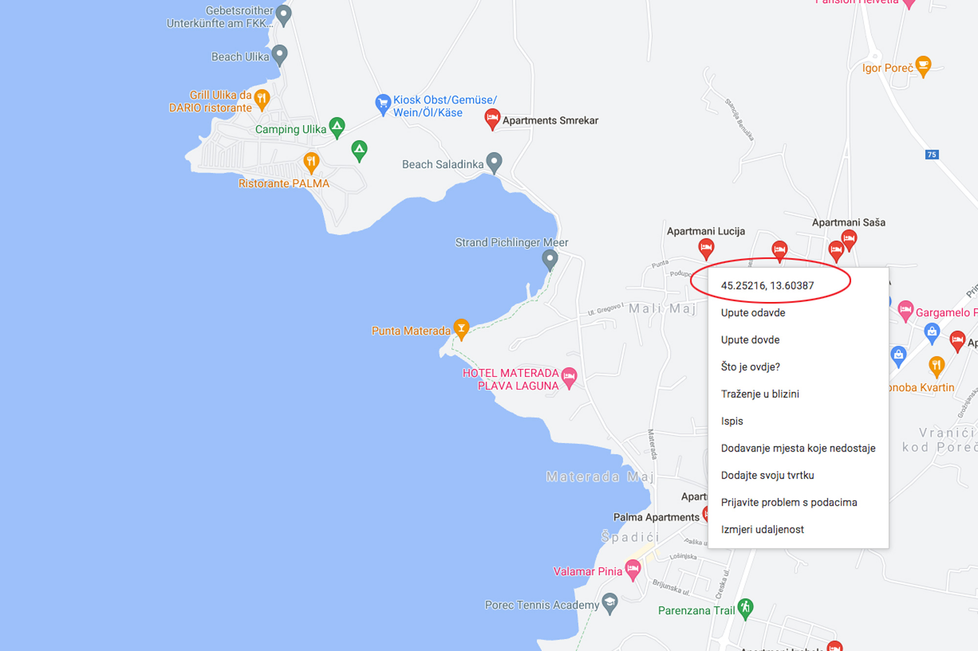 GPS koordinate ggl maps