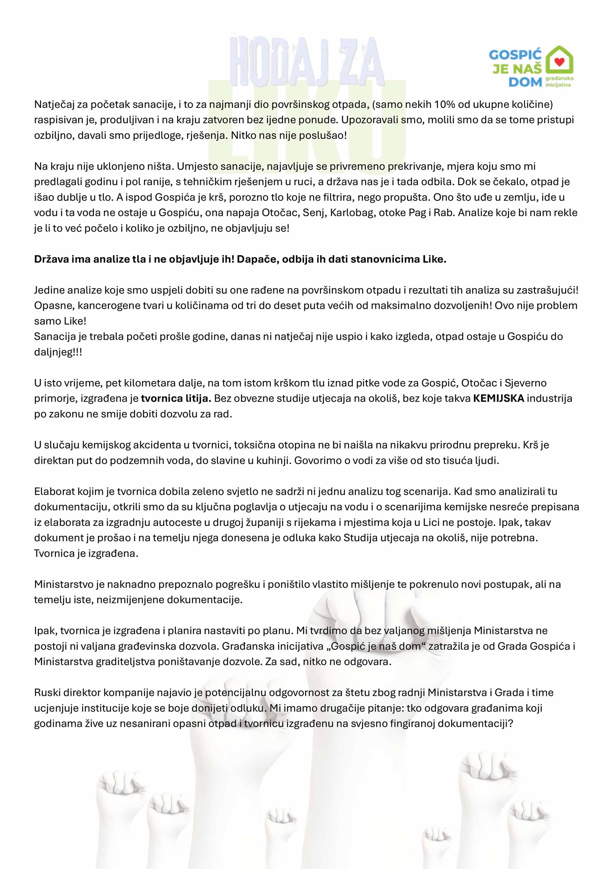 Hodaj za Liku - manifest i poziv na prosvjed str. 2
