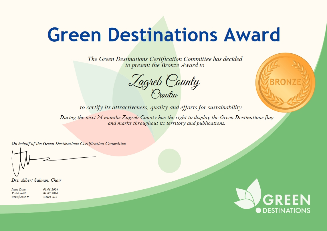 Zagrebačka županija green destinations nagrada